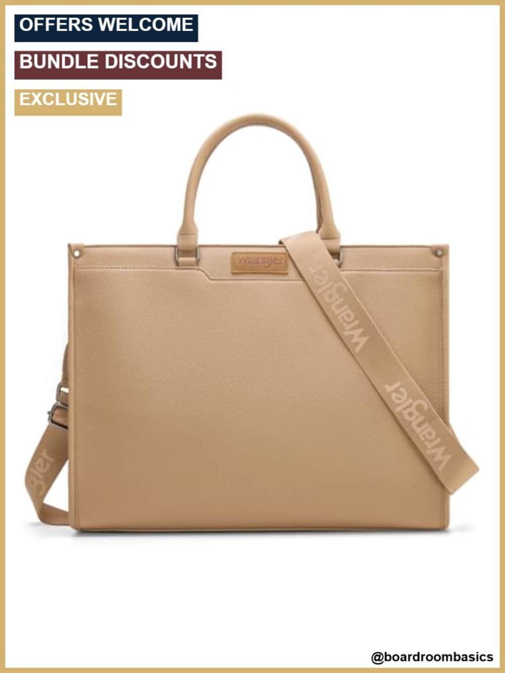 Large Tote Bag for Women, 11" Laptop, Waterproof Synthetic Leather, with Cup